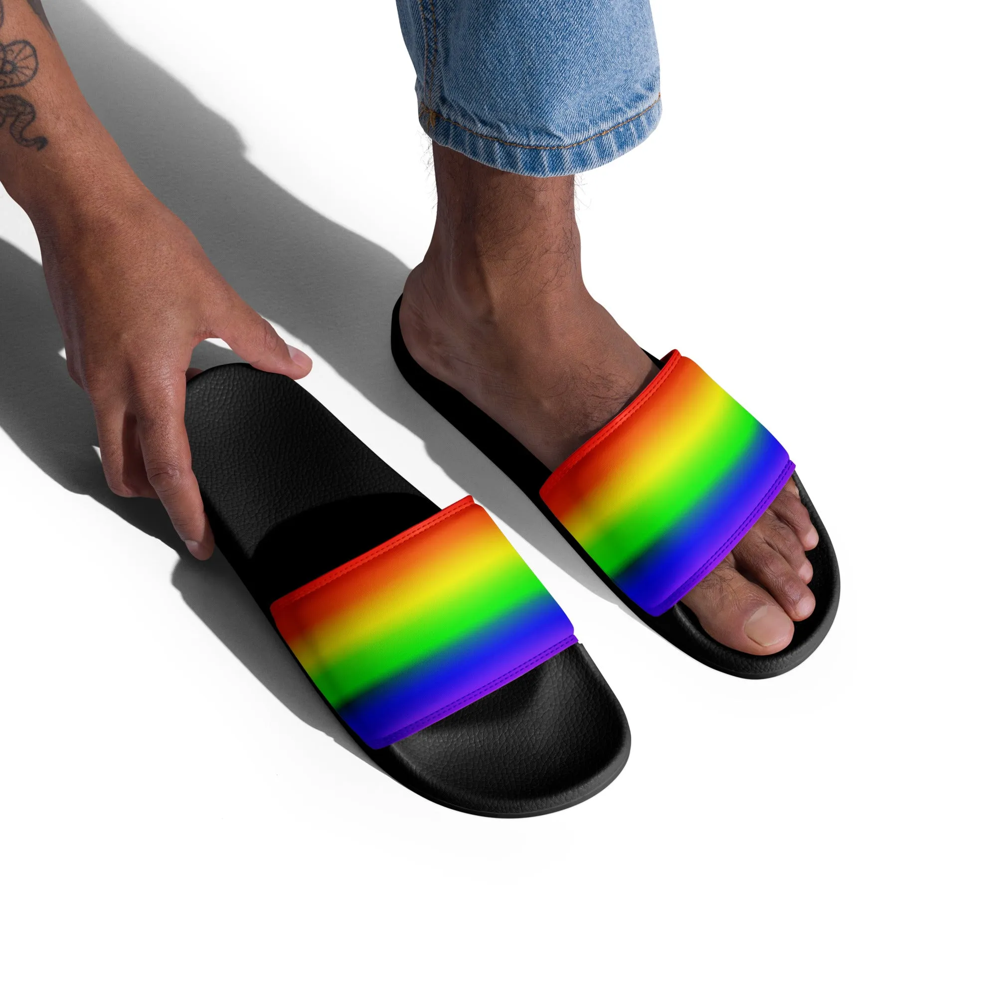 LGBTQ Pride Men’s Slides Sandals in Ombre