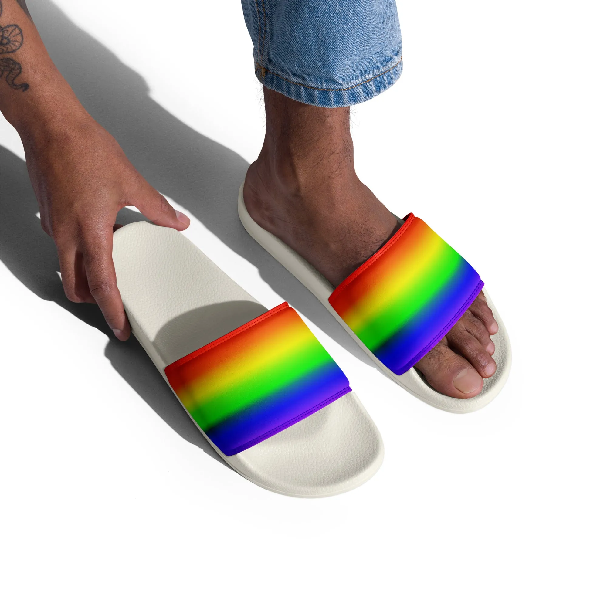 LGBTQ Pride Men’s Slides Sandals in Ombre