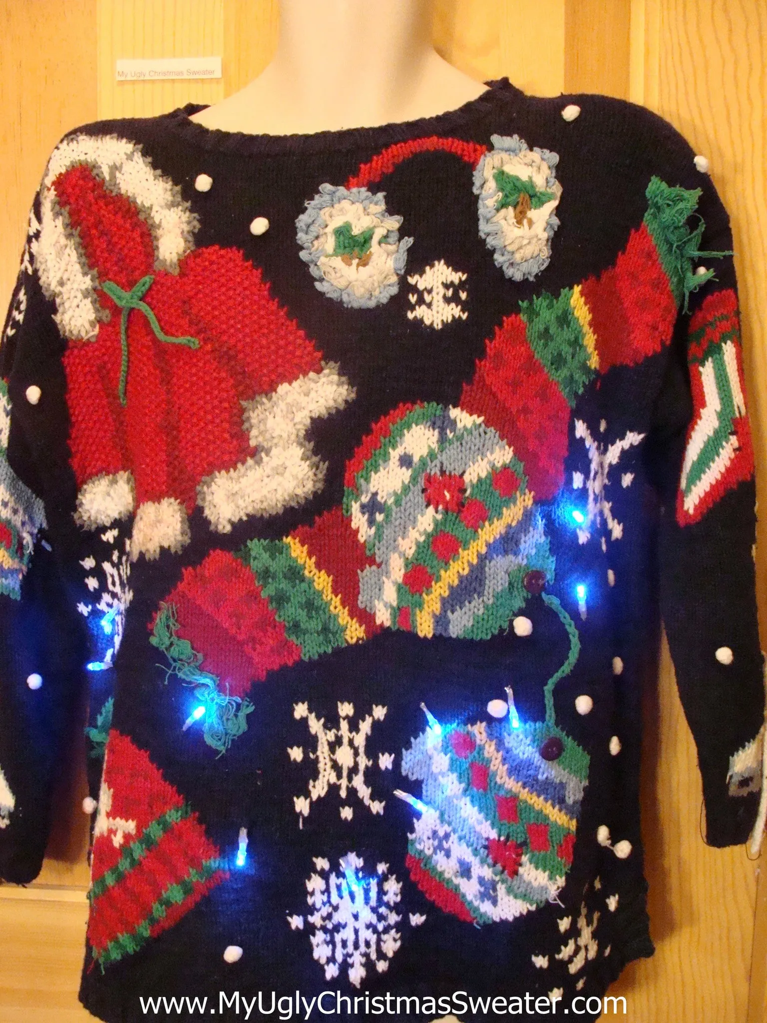 Light Up Ugly Xmas Sweater 80s Holy Grail of Fantastic 2sided Winner