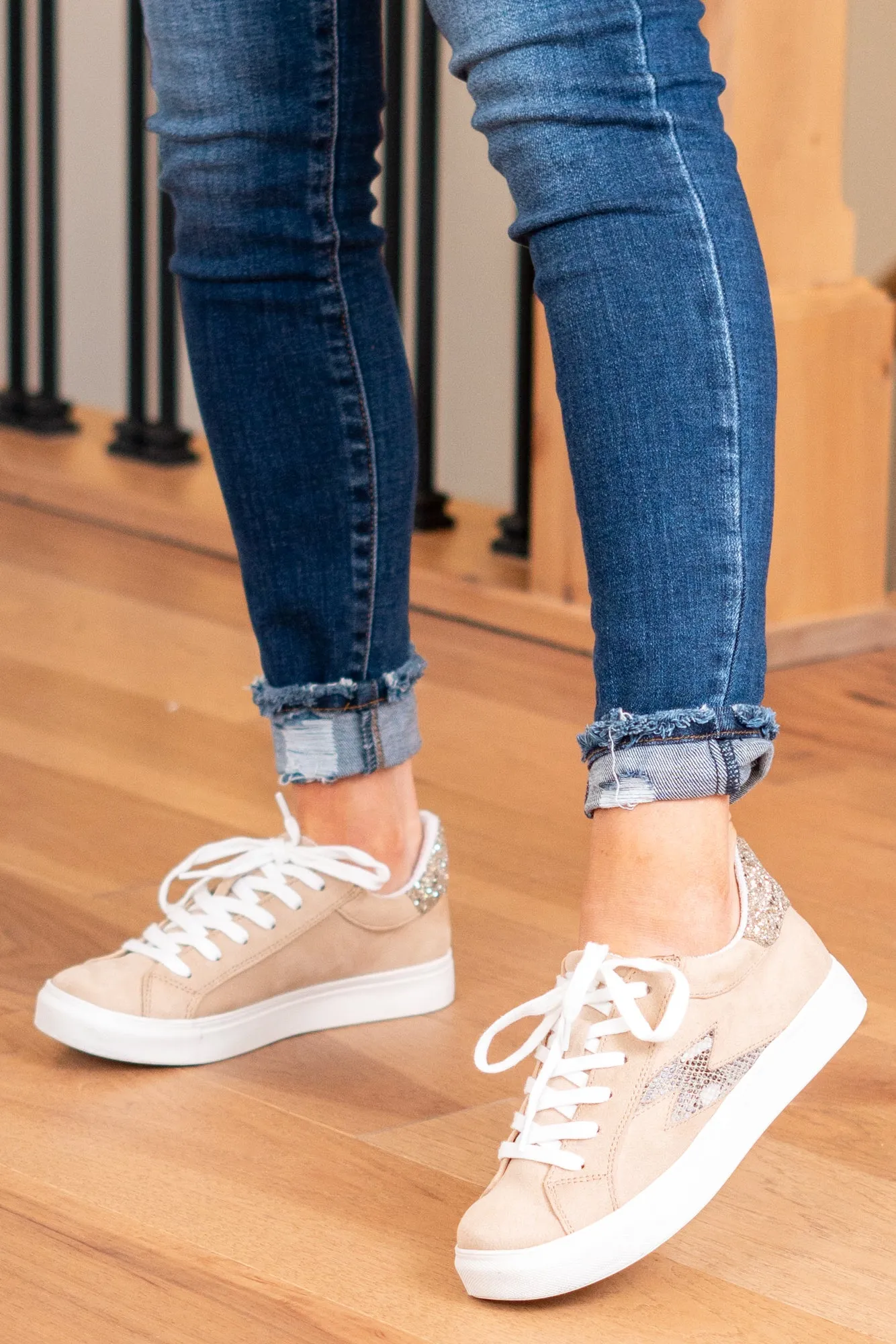 Lightning Vintage Sneakers - Nude