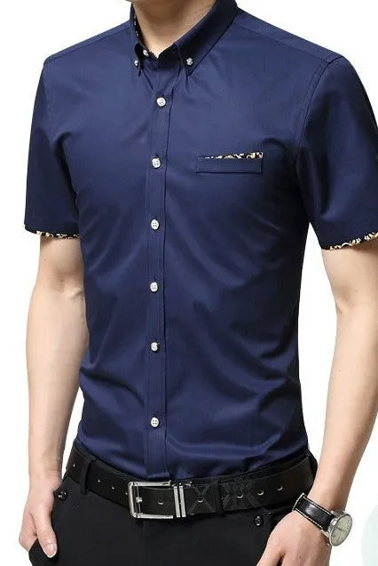 Mens Short Sleeve Button Front Shirt