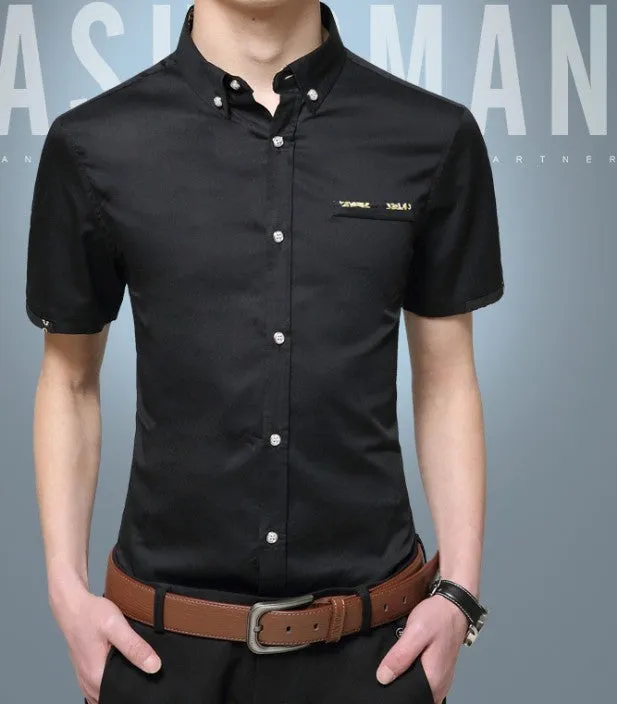 Mens Short Sleeve Button Front Shirt