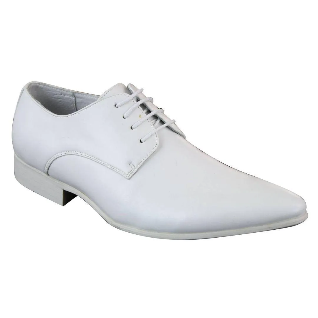 Mens Smart Casual Formal Laced Pointed Leather Shoes Wedding Prom Office Classic