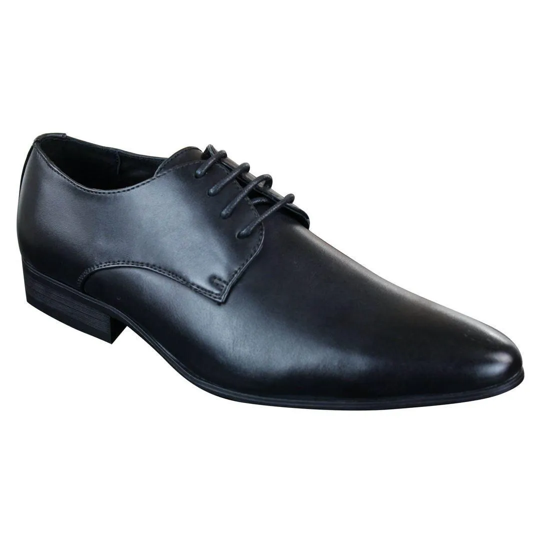 Mens Smart Casual Formal Laced Pointed Leather Shoes Wedding Prom Office Classic