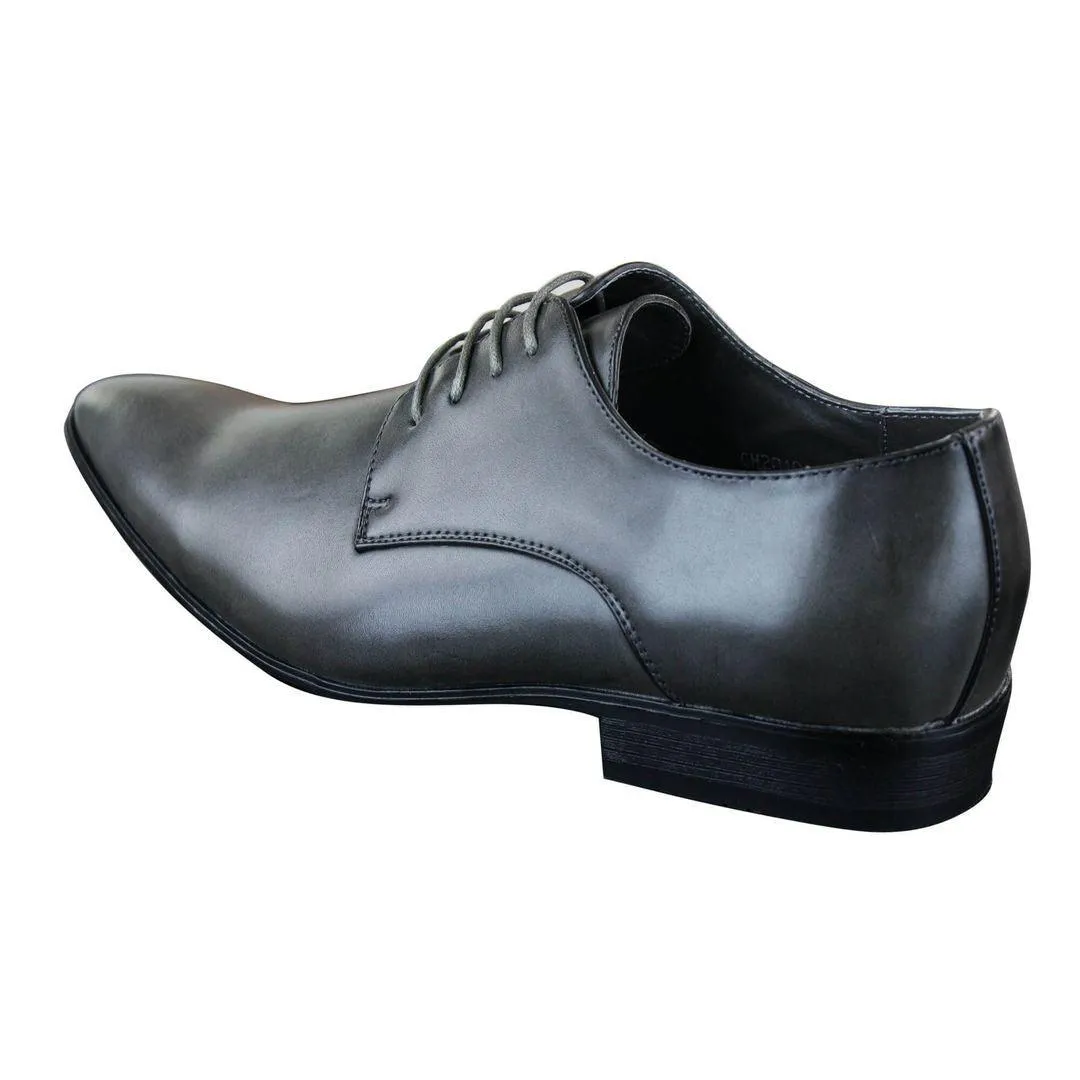 Mens Smart Casual Formal Laced Pointed Leather Shoes Wedding Prom Office Classic