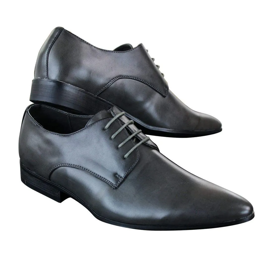 Mens Smart Casual Formal Laced Pointed Leather Shoes Wedding Prom Office Classic