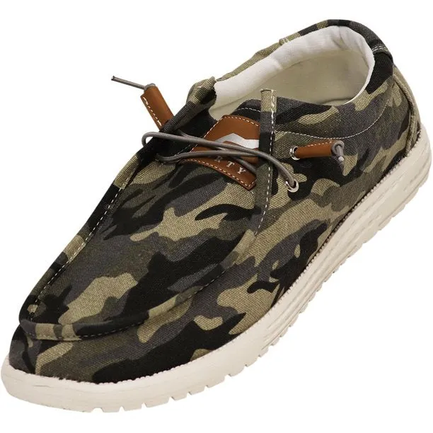 Olive Camo Slip-On Boat Shoes