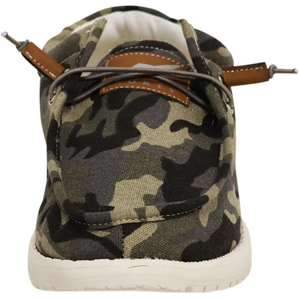 Olive Camo Slip-On Boat Shoes