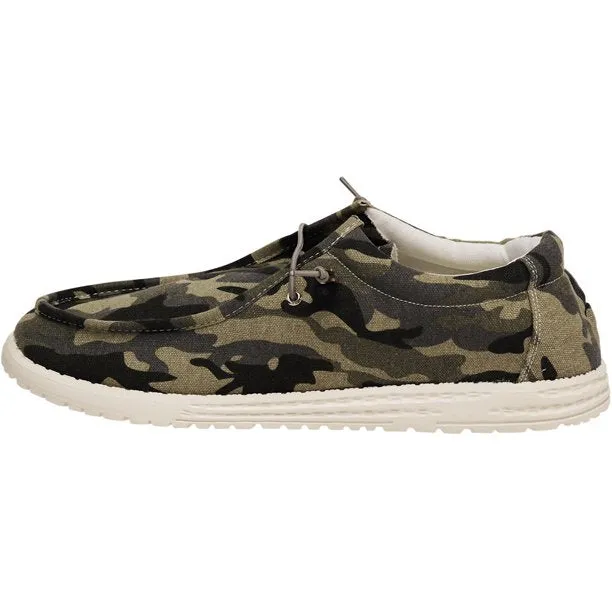 Olive Camo Slip-On Boat Shoes