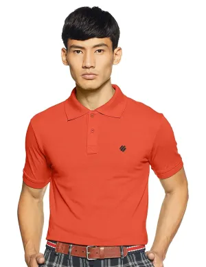 ONN Men's Cotton Polo T-Shirt in Solid Peach colour