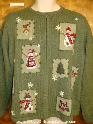 Pea Green Tacky Ugly Christmas Sweater