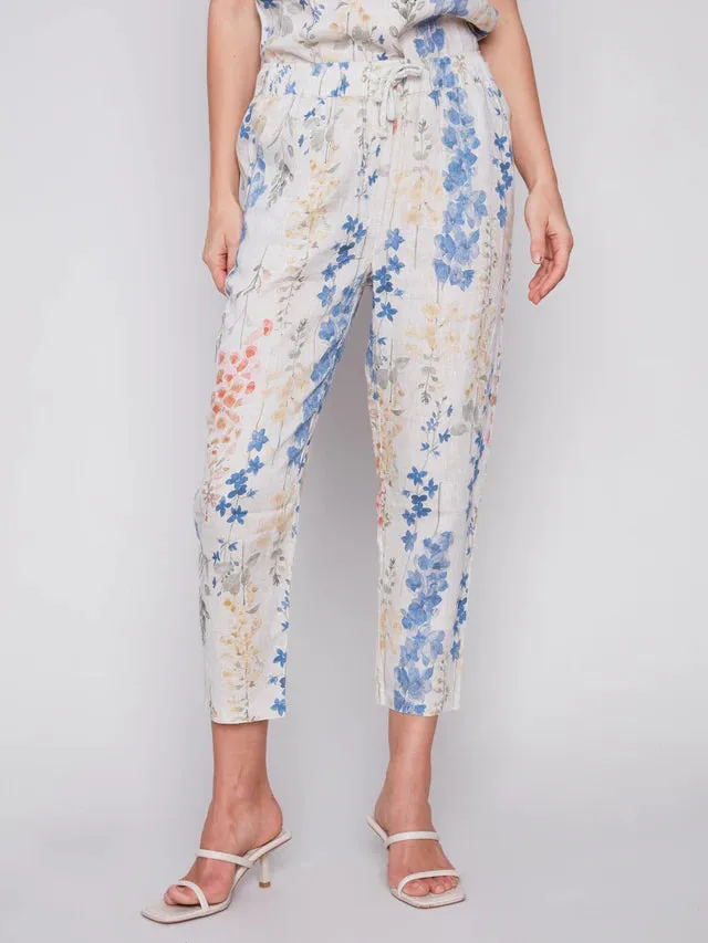 PRINTED LINEN PANT