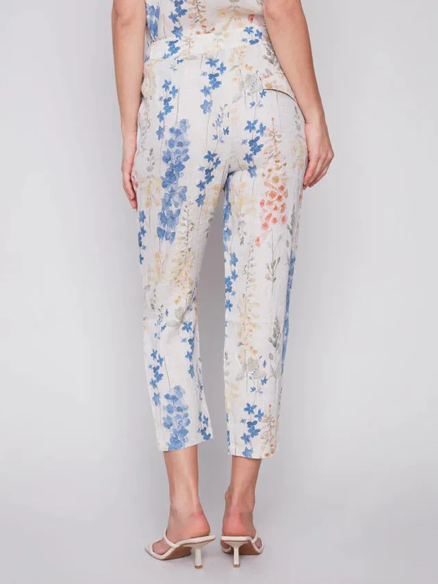 PRINTED LINEN PANT