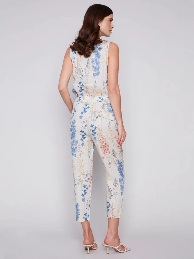 PRINTED LINEN PANT