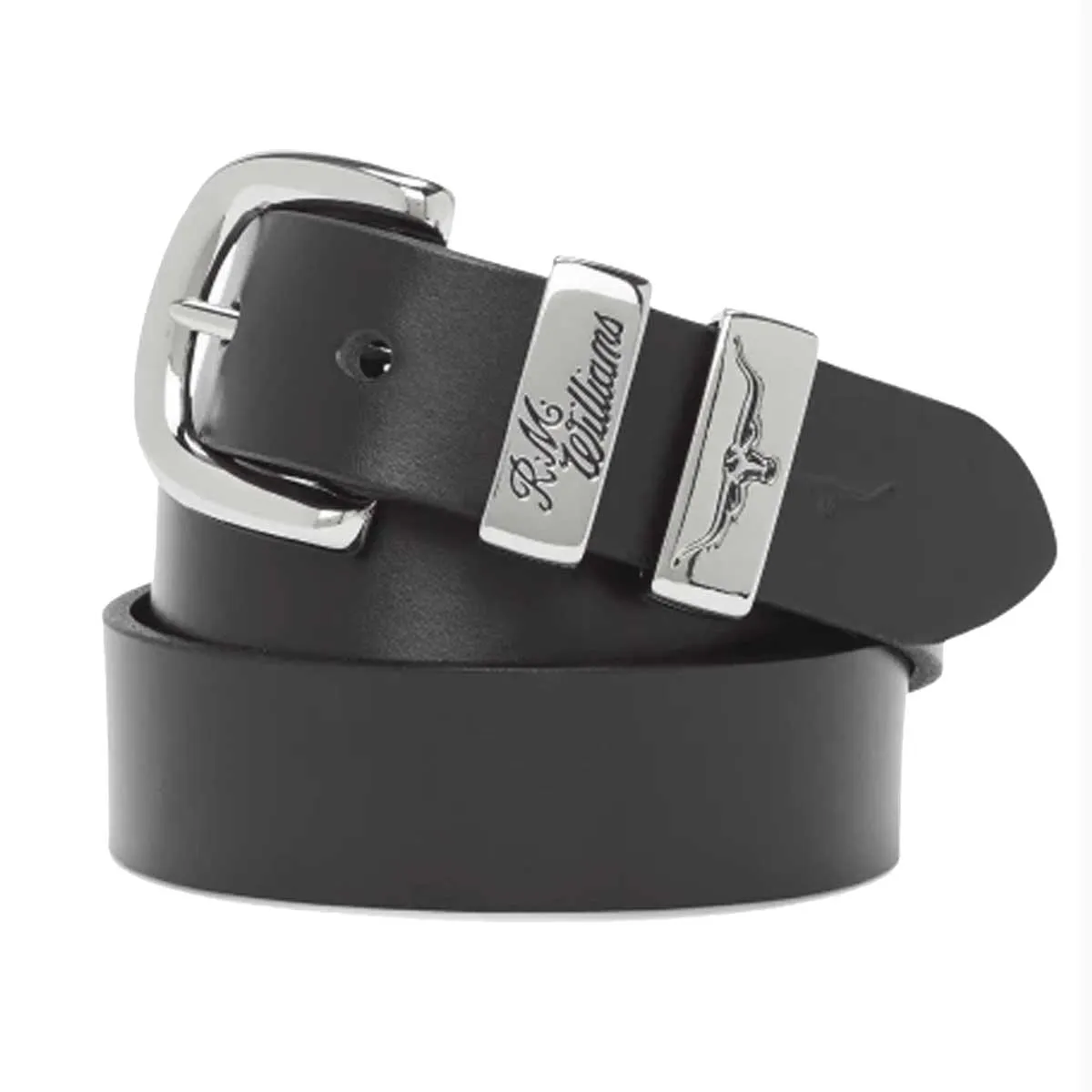 RM WILLIAMS Belt - Men's CB440 Leather 1.25" 3 Piece - Black