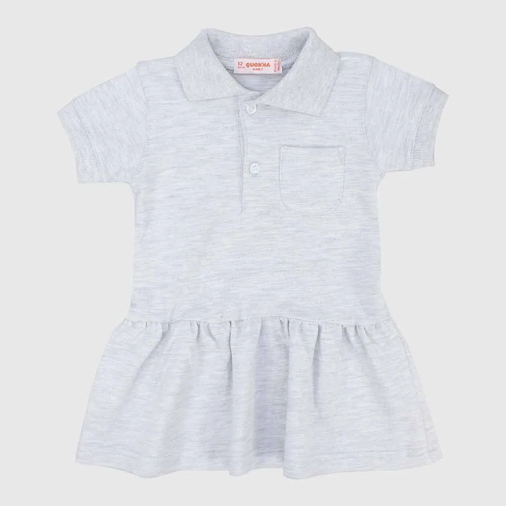 Ruffled Short-Sleeved Polo Dress