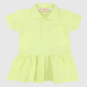 Ruffled Short-Sleeved Polo Dress