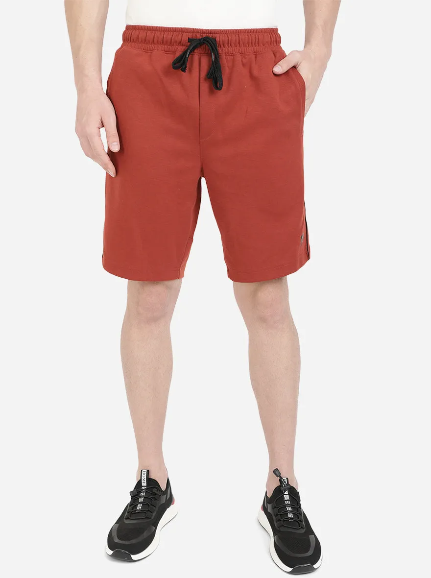 Rust Solid Regular Fit Shorts | JadeBlue