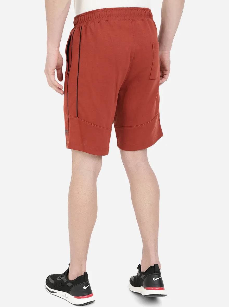 Rust Solid Regular Fit Shorts | JadeBlue