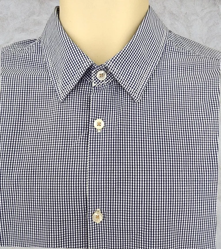 Scotch & Soda Blue & White Oxford Collar Cotton Check Mens Shirt Size M