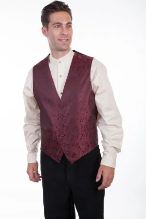 Scully Mens Burgundy Polyester Vintage Vest