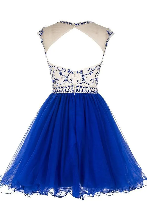 Short Beading Tulle Homecoming Dresses Prom Dresses PG017