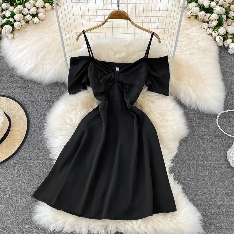 Simple A line off shoulder dress fashion dress    S313