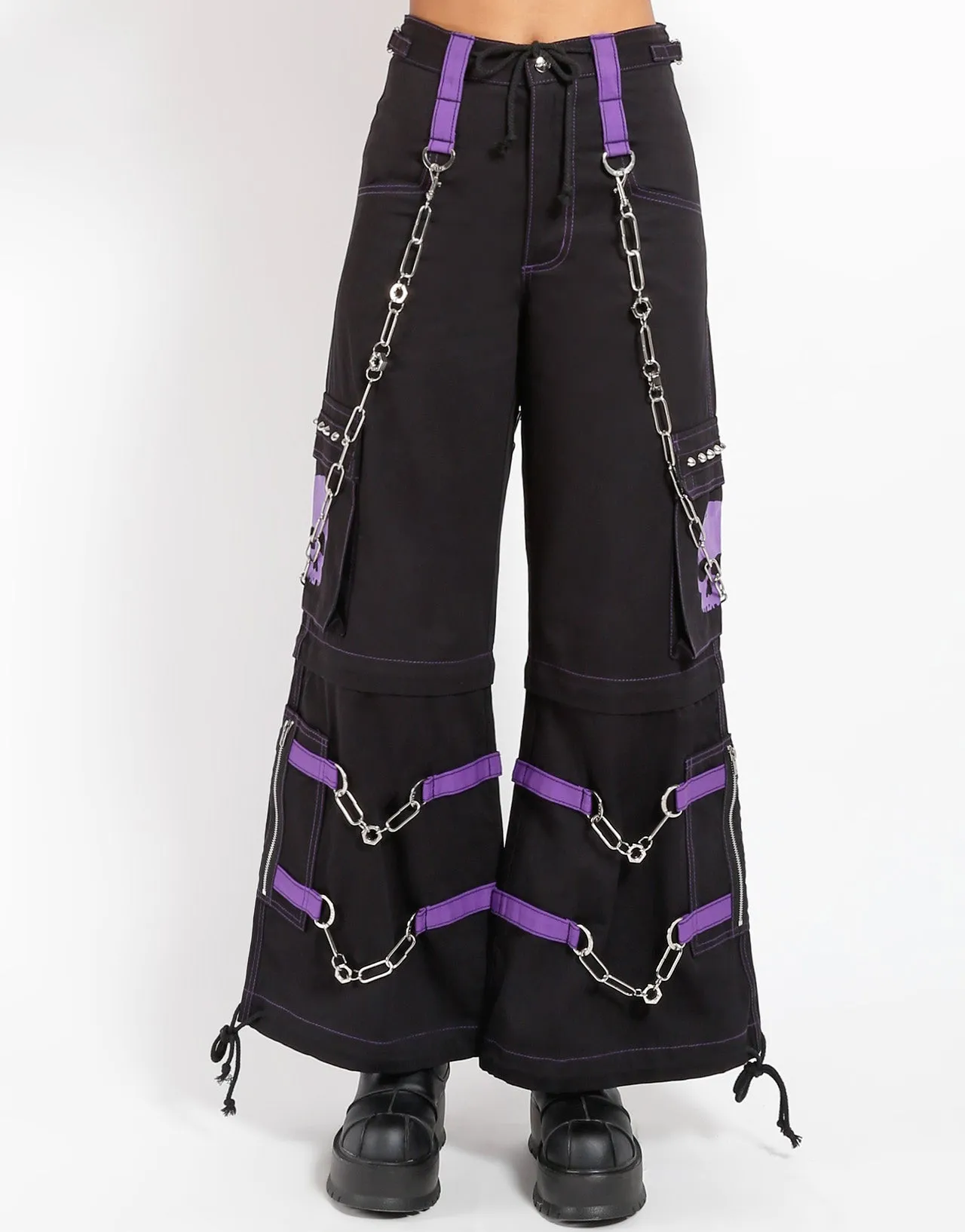 SKULL ZIP OFF PANT PURPLE