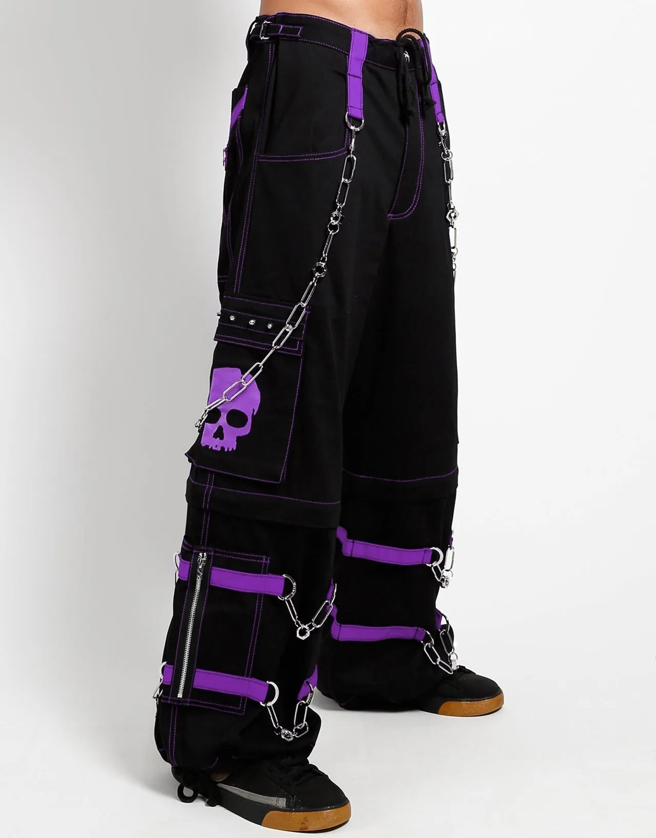 SKULL ZIP OFF PANT PURPLE