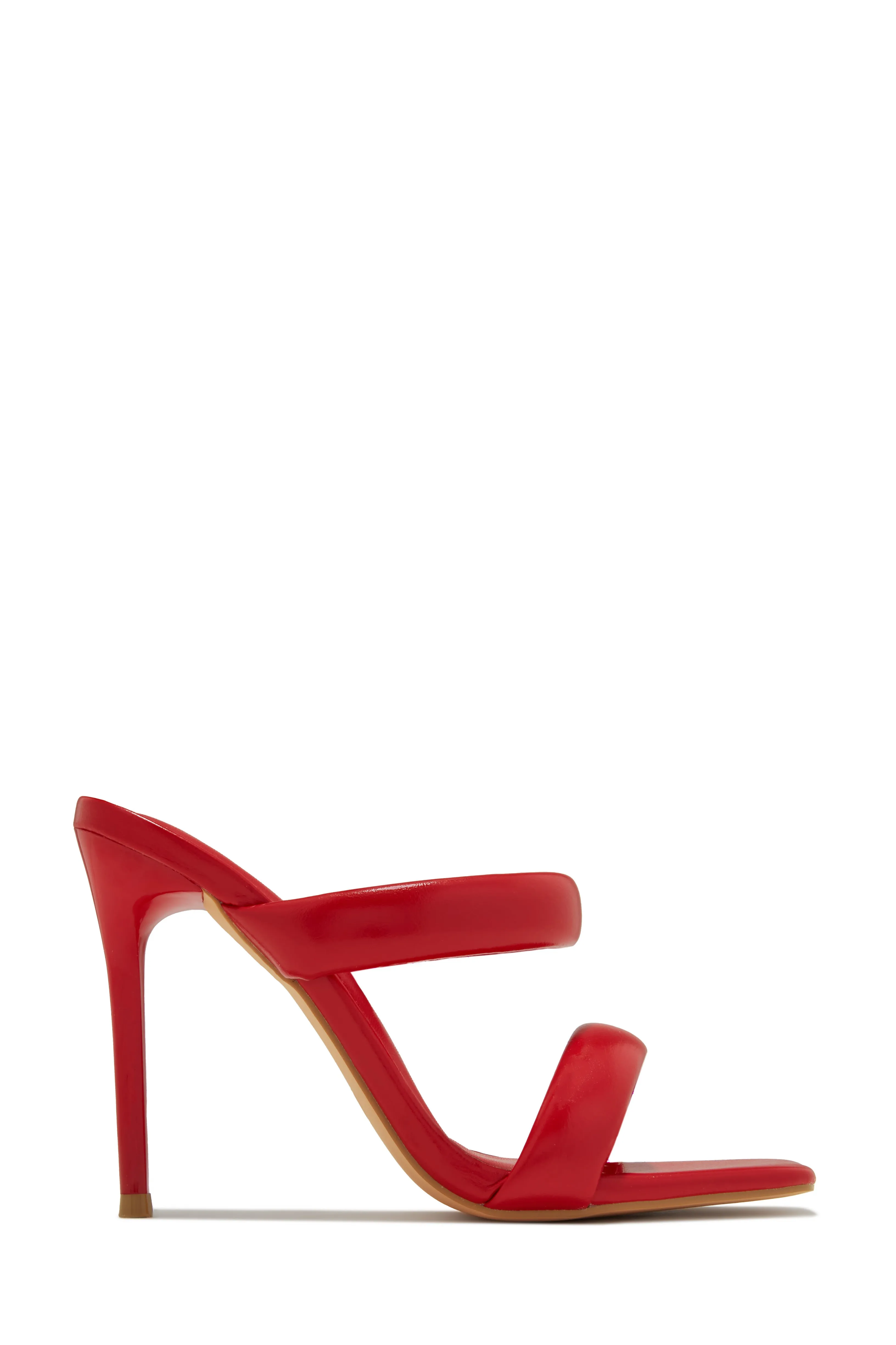 Stassie Single Sole High Heel Mules - Red