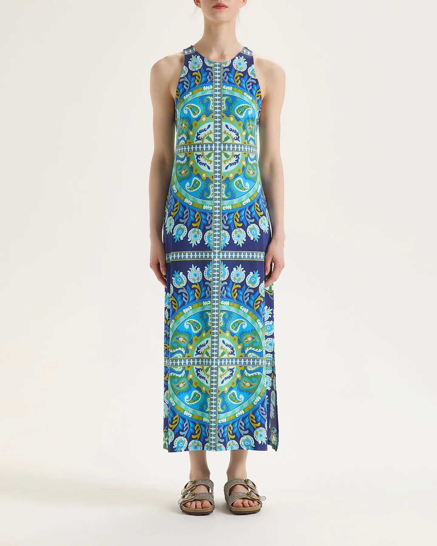 SUZANI CROWN JERSEY DRESS - BLUE