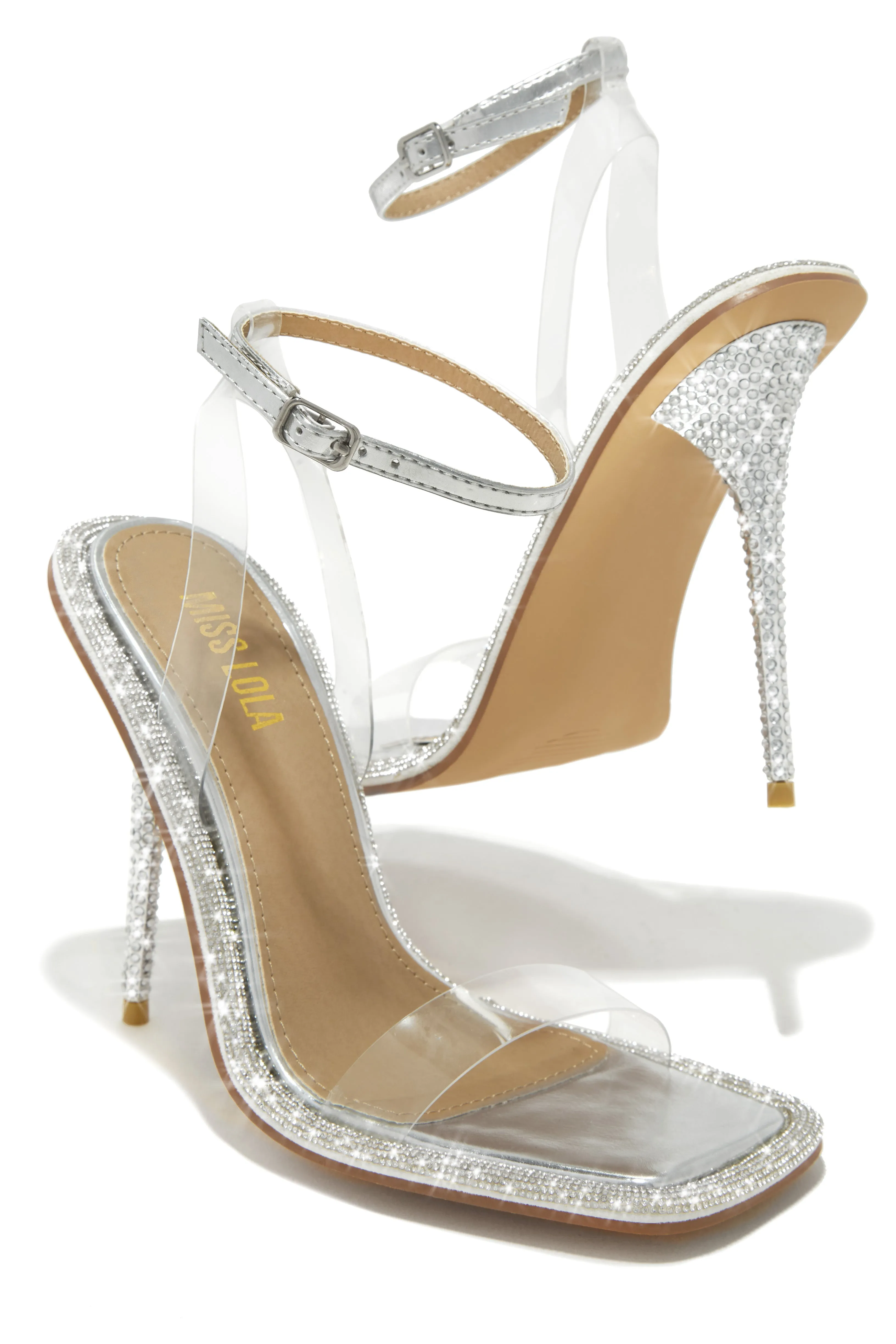 Unforgettable Nights Embellished High Heels - Silver