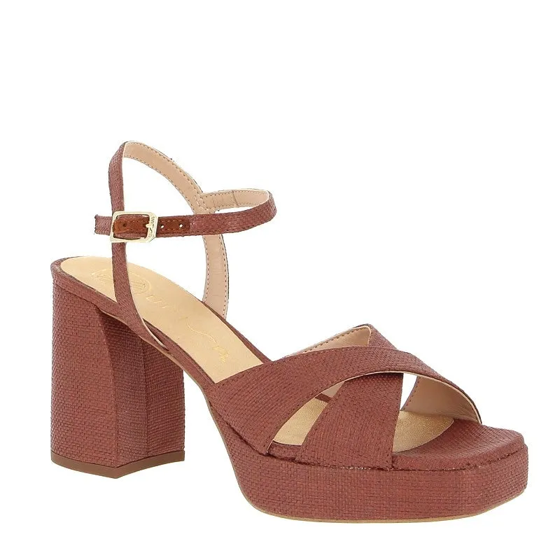 Unisa Ozzy Terracota Raffia Platform Sandal