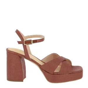 Unisa Ozzy Terracota Raffia Platform Sandal