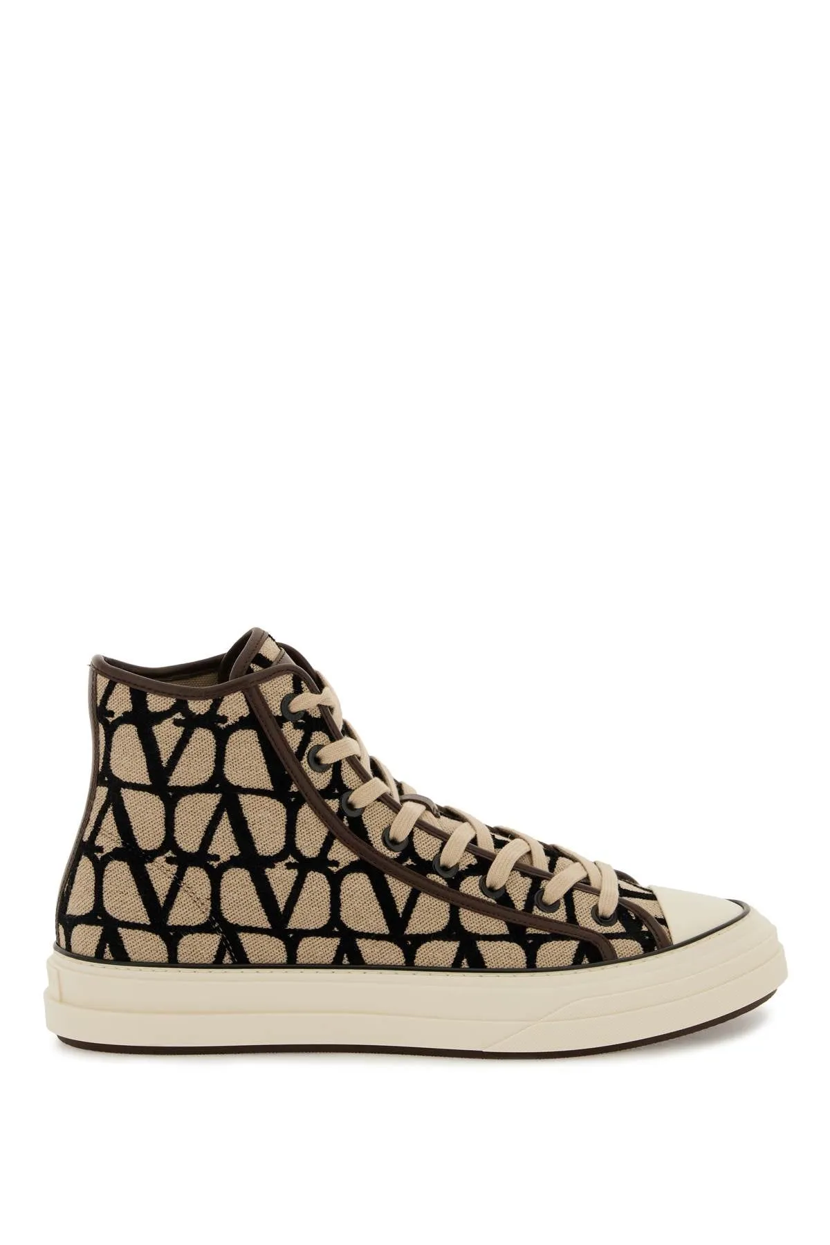 Valentino Garavani Totaloop Toile Iconographe High-Top Sneakers (Size - 43)