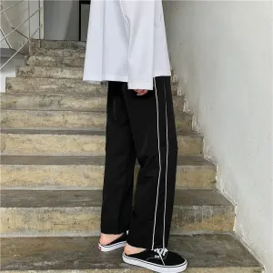 Wiaofellas  -  Black Casual Pants Men Fashionable Oversized Sports Pants Men Streetwear Hip-hop Loose Wide Leg Pants Mens Joggers Trousers