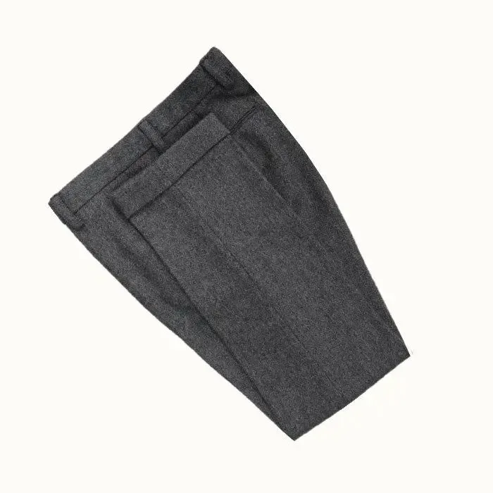 Wiaofellas  -  Mens Autumn Winter New Business Casual Suit Trousers Male Slim Fit Long Woolen Pants Men High Waist Dress Pants H346