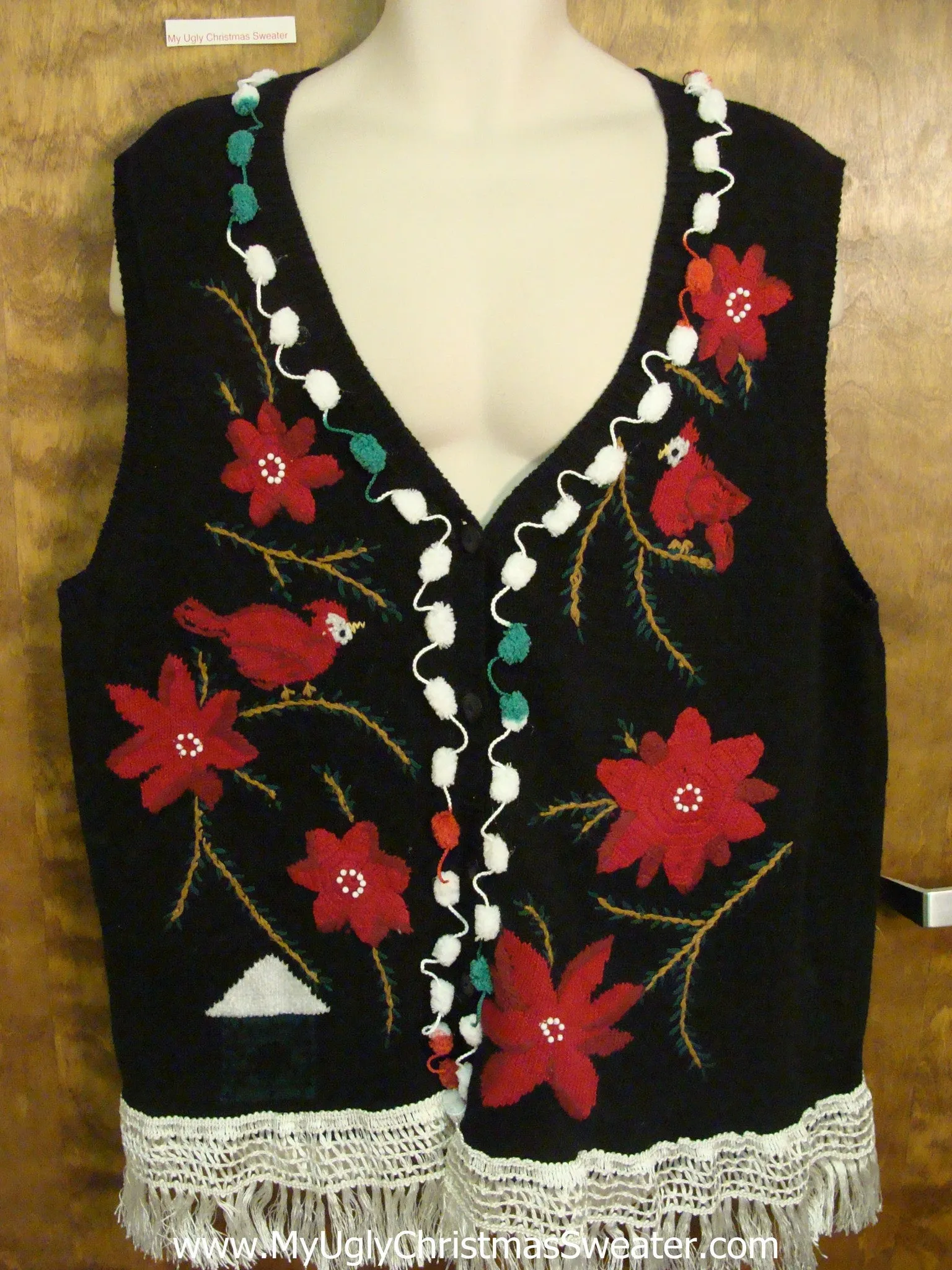 Worst Poinsettia Horrible Ugly Christmas Sweater Vest