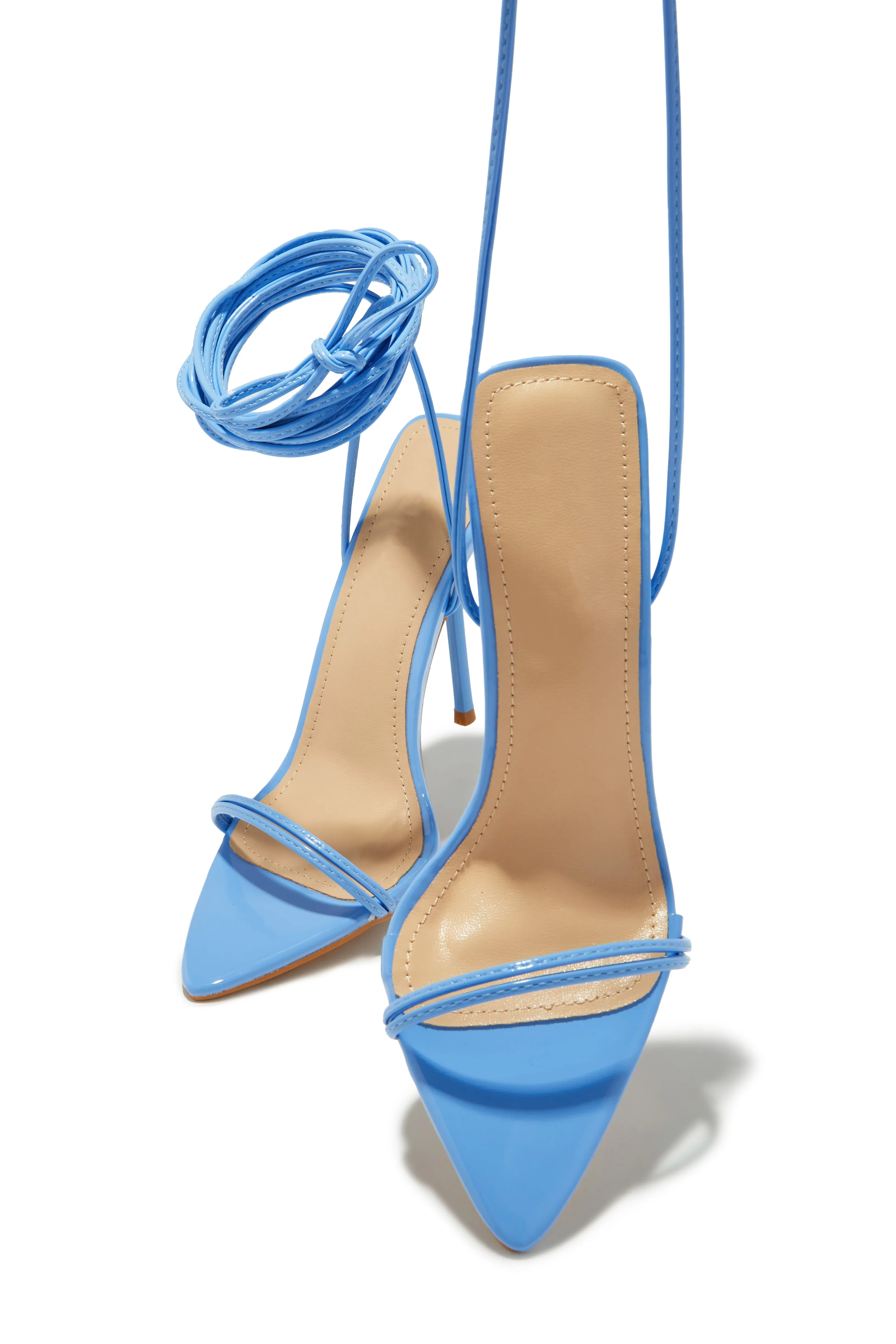 Zemira Lace Up High Heels - Blue